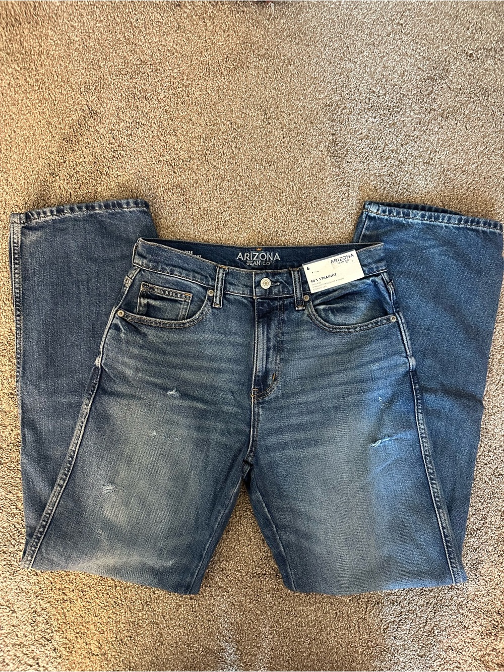 Arizona Jean Company Women’s Blue High Rise Straight Jeans